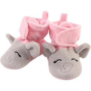 image:imageHudson Baby UnisexBaby Cozy Fleece BootiesSlipper SockPinkGray Elephant
