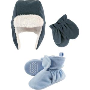 image:imageHudson Baby Winter Hat Mittens and Booties SetCoronet and Light Blue