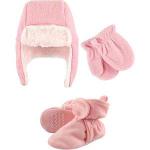 image:imageHudson Baby Winter Hat Mittens and Booties SetLight Pink