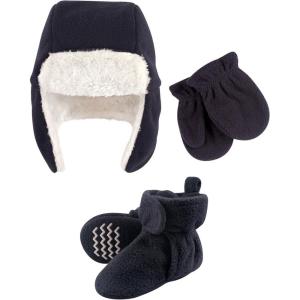 image:imageHudson Baby Winter Hat Mittens and Booties SetNavy