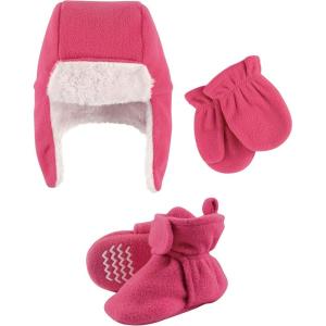 image:imageHudson Baby Winter Hat Mittens and Booties SetRaspberry