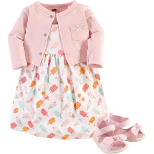 image:imageHudson Baby babygirls Cotton Dress Cardigan and Shoe SetIce Cream