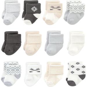image:imageHudson Baby babygirls Cotton Rich Newborn and Terry SocksAztec 12pack