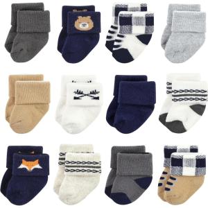 image:imageHudson Baby babygirls Cotton Rich Newborn and Terry SocksBlue Forest