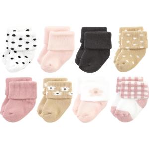 image:imageHudson Baby babygirls Cotton Rich Newborn and Terry SocksBlush Flower