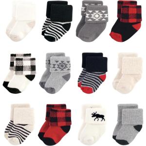 image:imageHudson Baby babygirls Cotton Rich Newborn and Terry SocksBuffalo Plaid Moose