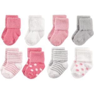 image:imageHudson Baby babygirls Cotton Rich Newborn and Terry SocksDots Stripes