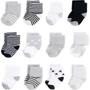 image:imageHudson Baby babygirls Cotton Rich Newborn and Terry SocksGray Black Stars