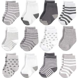 image:imageHudson Baby babygirls Cotton Rich Newborn and Terry SocksGray White Star
