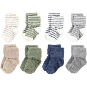 image:imageHudson Baby babygirls Cotton Rich Newborn and Terry SocksGreen Blue Stripe
