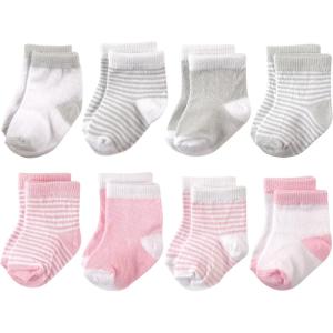 image:imageHudson Baby babygirls Cotton Rich Newborn and Terry SocksLight Pink Gray
