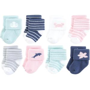 image:imageHudson Baby babygirls Cotton Rich Newborn and Terry SocksPink Dolphin