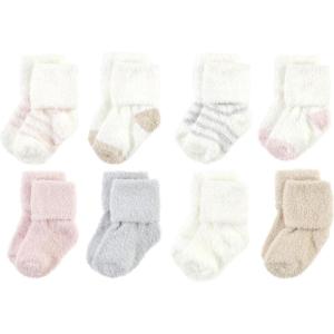 image:imageHudson Baby babygirls Cotton Rich Newborn and Terry SocksPink Neutral Stripe