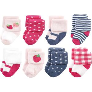 image:imageHudson Baby babygirls Cotton Rich Newborn and Terry SocksPink Strawberry