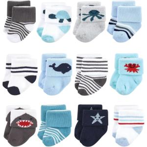 image:imageHudson Baby babygirls Cotton Rich Newborn and Terry SocksSea Creatures 12pack