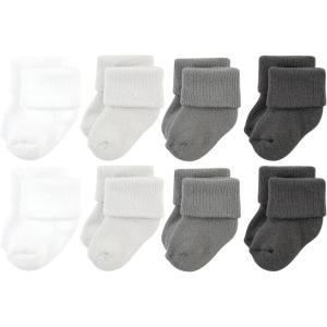 image:imageHudson Baby babygirls Cotton Rich Newborn and Terry SocksSolid Gray White