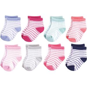 image:imageHudson Baby babygirls Cotton Rich Newborn and Terry SocksStripes Girl