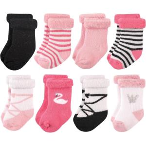 image:imageHudson Baby babygirls Cotton Rich Newborn and Terry SocksSwan