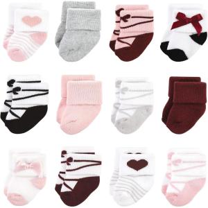 image:imageHudson Baby unisexbaby Cotton Rich Newborn and Terry SocksBallet 12pack