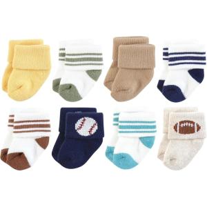 image:imageHudson Baby unisexbaby Cotton Rich Newborn and Terry SocksSports Stripes