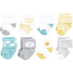 image:imageHudson Baby unisexbaby Cotton Rich Newborn and Terry SocksSunshine and Clouds