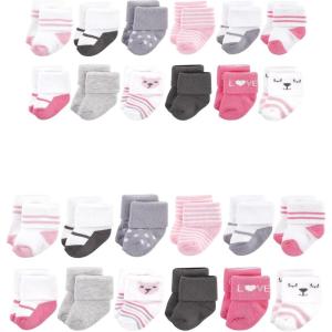 image:imageHudson Baby unisexbaby Grow With Me Cotton Terry SocksBear Girl 24pack