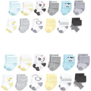 image:imageHudson Baby unisexbaby Grow With Me Cotton Terry SocksFarm 24pack