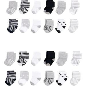 image:imageHudson Baby unisexbaby Grow With Me Cotton Terry SocksGray Black Stars