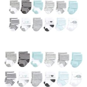 image:imageHudson Baby unisexbaby Grow With Me Cotton Terry SocksMom Dad Gray Mint