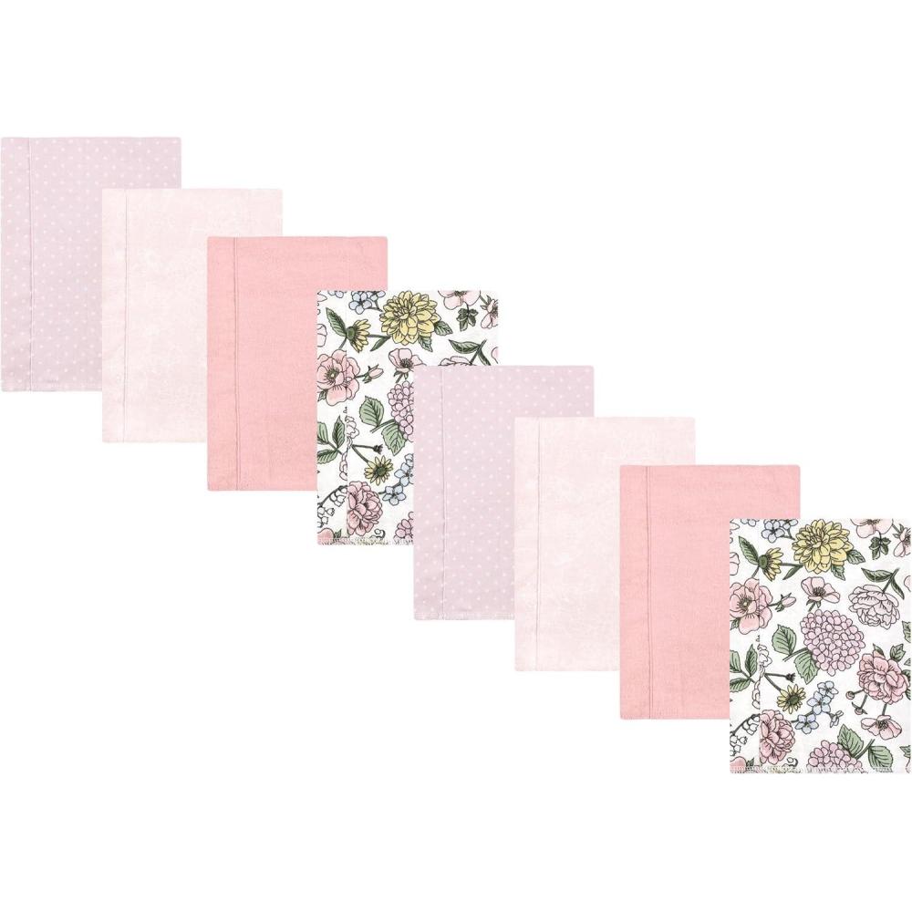 image:imageHudson Baby Cotton Poly Flannel Burp Cloths Multipack Butterflies 8Pack One SizeVintage Blossom 8pack