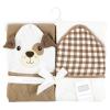 image:imageHudson Baby Unisex Baby Cotton Animal Face Hooded Towel Brown Gingham Puppy One SizeBrown Gingham Puppy