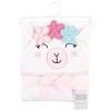 image:imageHudson Baby Unisex Baby Cotton Animal Face Hooded Towel Brown Gingham Puppy One SizeFlower Llama