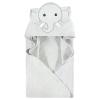 image:imageHudson Baby Unisex Baby Cotton Animal Face Hooded Towel Brown Gingham Puppy One SizeGray Elephant