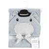 image:imageHudson Baby Unisex Baby Cotton Animal Face Hooded Towel Brown Gingham Puppy One SizeGray Hippo