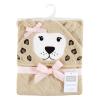 image:imageHudson Baby Unisex Baby Cotton Animal Face Hooded Towel Brown Gingham Puppy One SizeLeopard