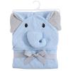 image:imageHudson Baby Unisex Baby Cotton Animal Face Hooded Towel Brown Gingham Puppy One SizeLight Blue Elephant