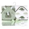 image:imageHudson Baby Unisex Baby Cotton Animal Face Hooded Towel Brown Gingham Puppy One SizeNeutral Dino World