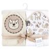 image:imageHudson Baby Unisex Baby Cotton Animal Face Hooded Towel Brown Gingham Puppy One SizeNeutral Safari