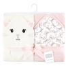 image:imageHudson Baby Unisex Baby Cotton Animal Face Hooded Towel Brown Gingham Puppy One SizePink Bow Kitty