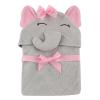 image:imageHudson Baby Unisex Baby Cotton Animal Face Hooded Towels Pretty Elephant amp Bear Girl One Size