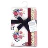 image:imageHudson Baby Unisex Baby Cotton Flannel Burp Cloths Bee One SizeBlush Navy Floral 4pack
