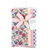 image:imageHudson Baby Unisex Baby Cotton Flannel Burp Cloths Bee One SizePink Blue Pretty Floral 4 Pack