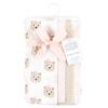 image:imageHudson Baby Unisex Baby Cotton Flannel Burp Cloths Bee One SizePink Taupe Bear 4 Pack