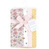image:imageHudson Baby Unisex Baby Cotton Flannel Burp Cloths Bee One SizePink Yellow Pretty Floral 4 Pack