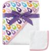 image:imageHudson Baby Unisex Baby Cotton Hooded Towel and Washcloth Woodland One SizePurple