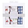 image:imageHudson Baby Unisex Baby Cotton Muslin Swaddle Blankets Forest Animals 3PackBoy Farm Animals