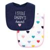 image:imageHudson Baby Unisex Baby Cotton Terry Bib and Burp Cloth Set Mom Dad Dream One SizeBold Mom Dad