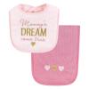 image:imageHudson Baby Unisex Baby Cotton Terry Bib and Burp Cloth Set Mom Dad Dream One SizeMom Dad Dream