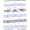 image:imageHudson Baby Unisex Baby Plush Waffle Blanket Hedgehog One SizeBlue Gray Stripe