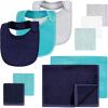 image:imageHudson Baby Baby Rayon Bib Burp Cloth and Washcloth 10PkNavy Teal